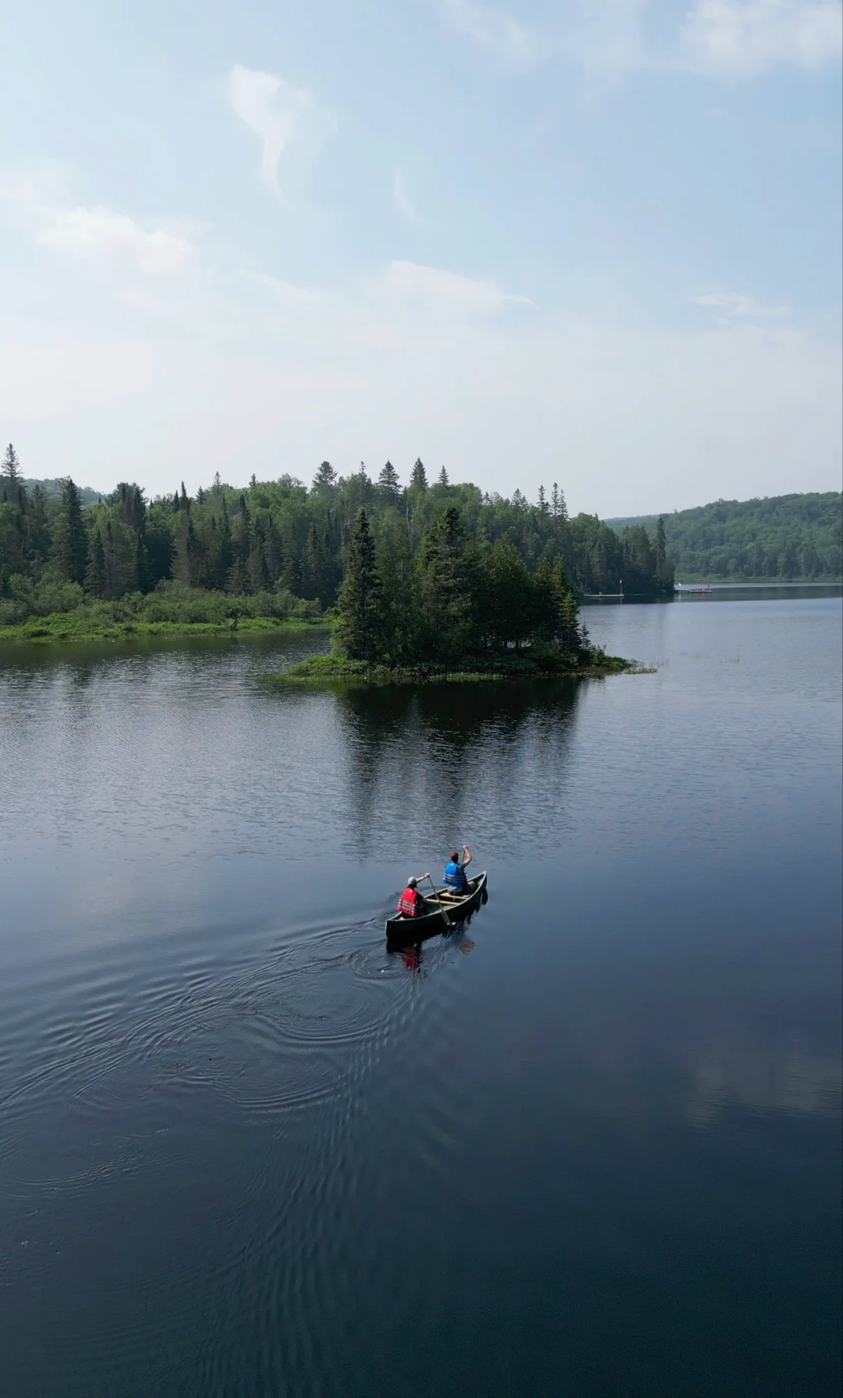 Canoe Aerial Drone Shot
